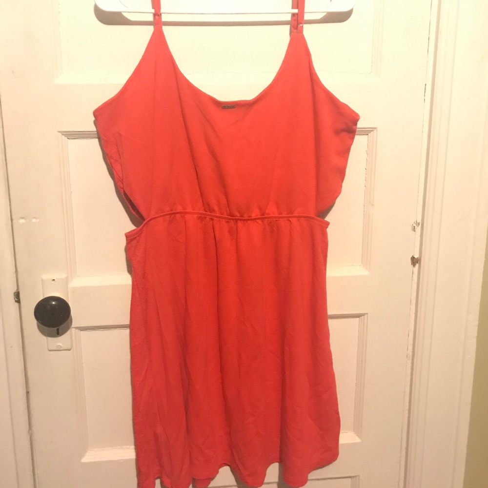 Volcom red dress with side cut outs
